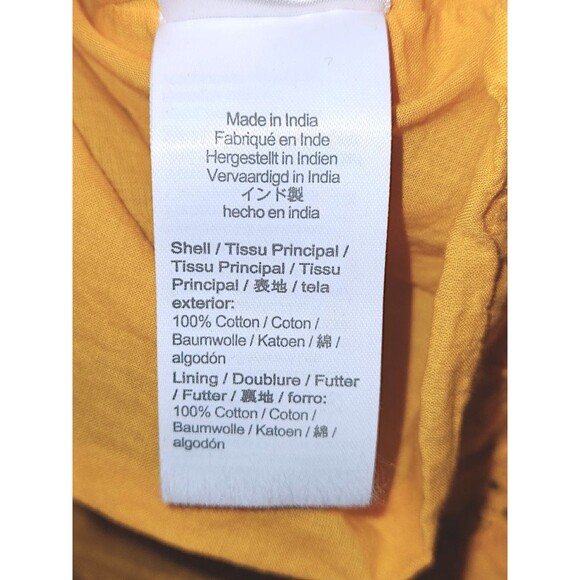 J. Crew Lace Trim Cotton A-line Mini Dress XS Yellow Gold Boho Peasant Rustic - Picture 3 of 4